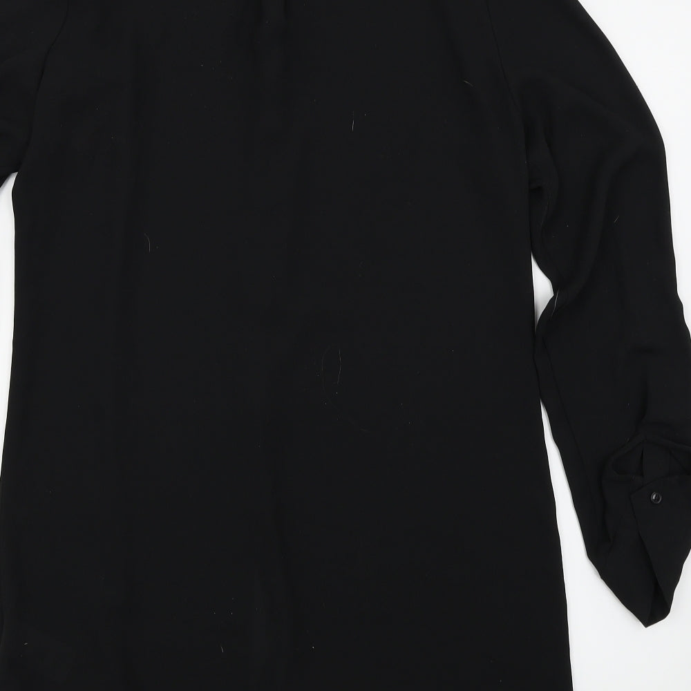 Peacocks Womens Black   Basic Button-Up Size 10
