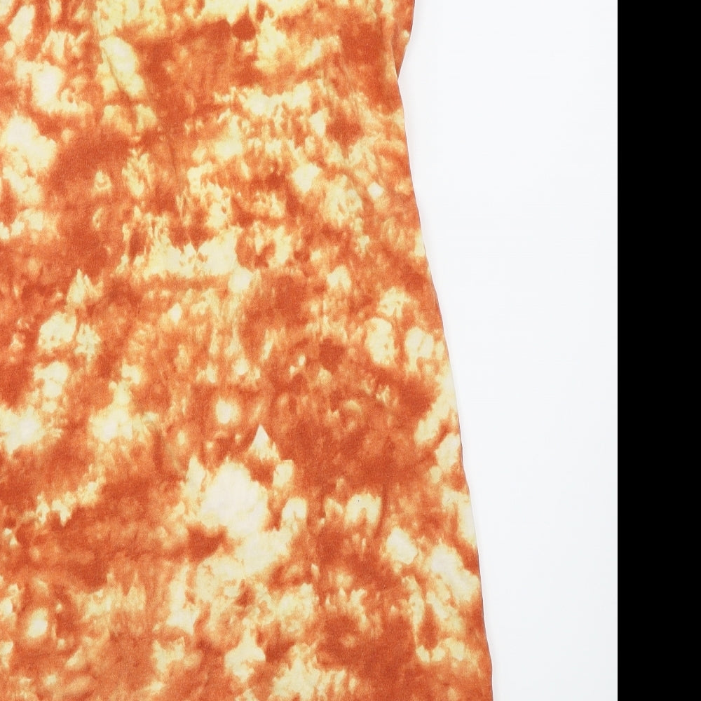 Resort Womens Orange Tie Dye  Bodycon  Size 12