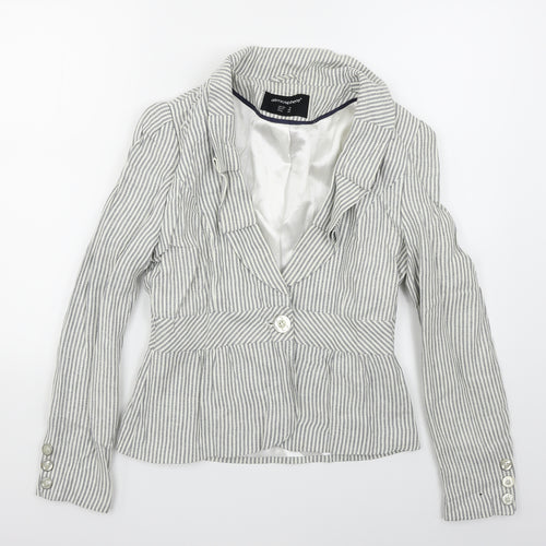 Atmosphere Womens Blue Striped  Jacket Blazer Size 10