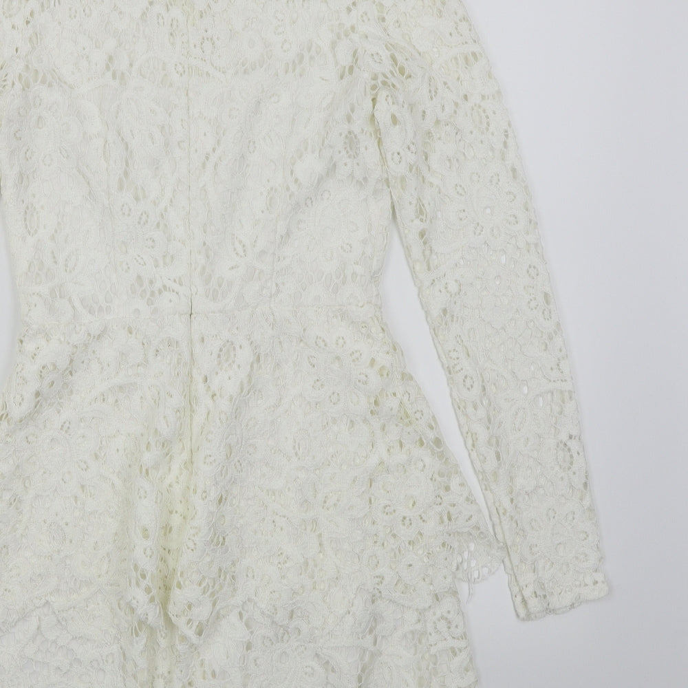 Missguided Womens White   Fit & Flare  Size 8  - Lace