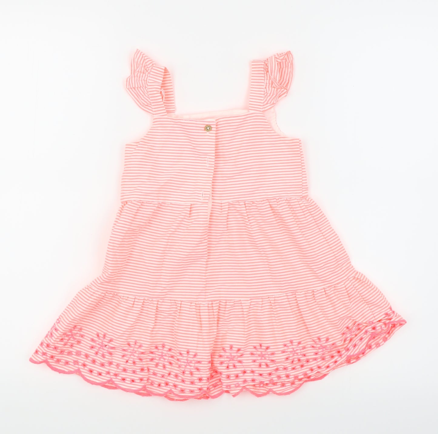 TU Girls Orange Striped  Fit & Flare  Size 2-3 Years