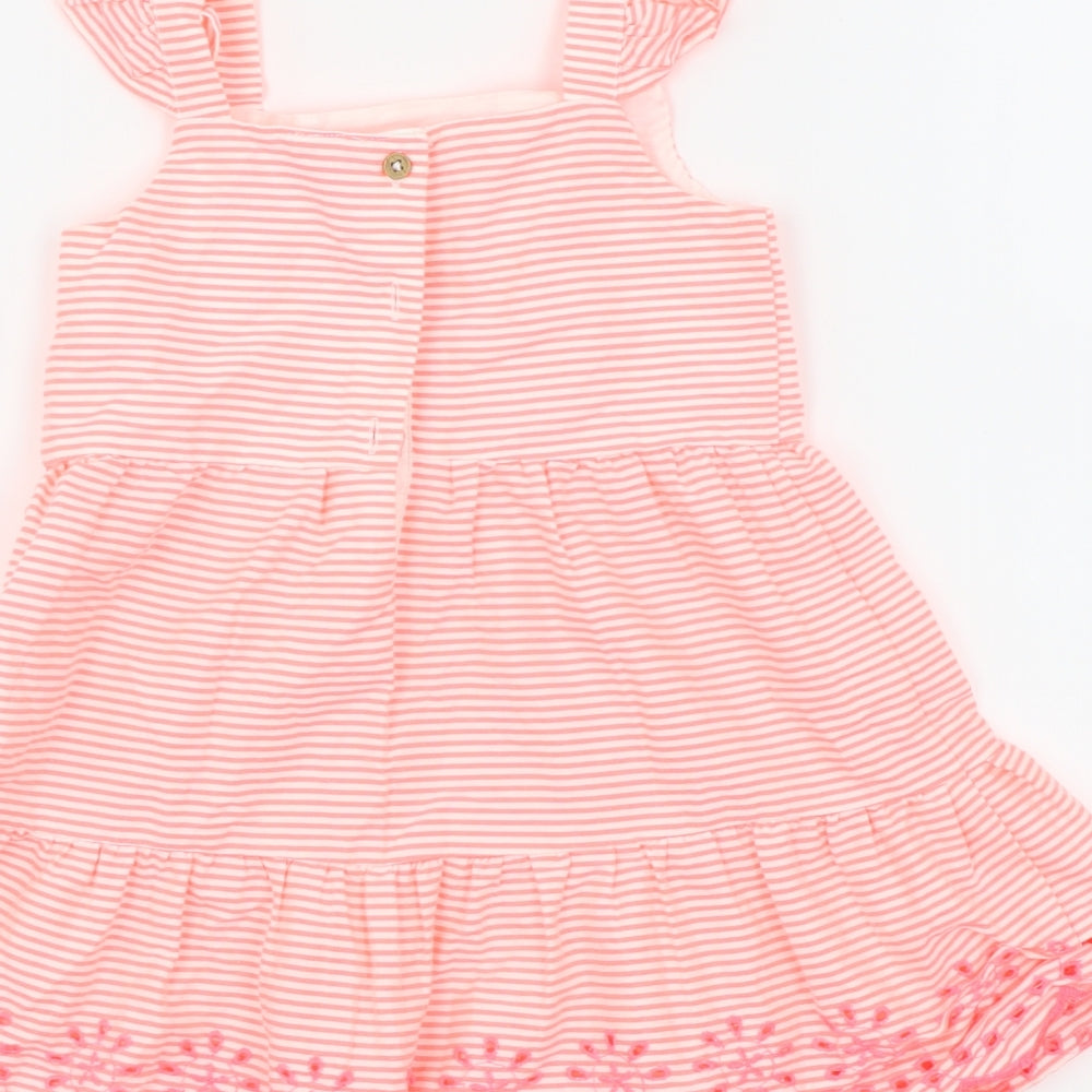 TU Girls Orange Striped  Fit & Flare  Size 2-3 Years
