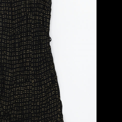 Preworn Girls Black Polka Dot  Fit & Flare  Size 4-5 Years