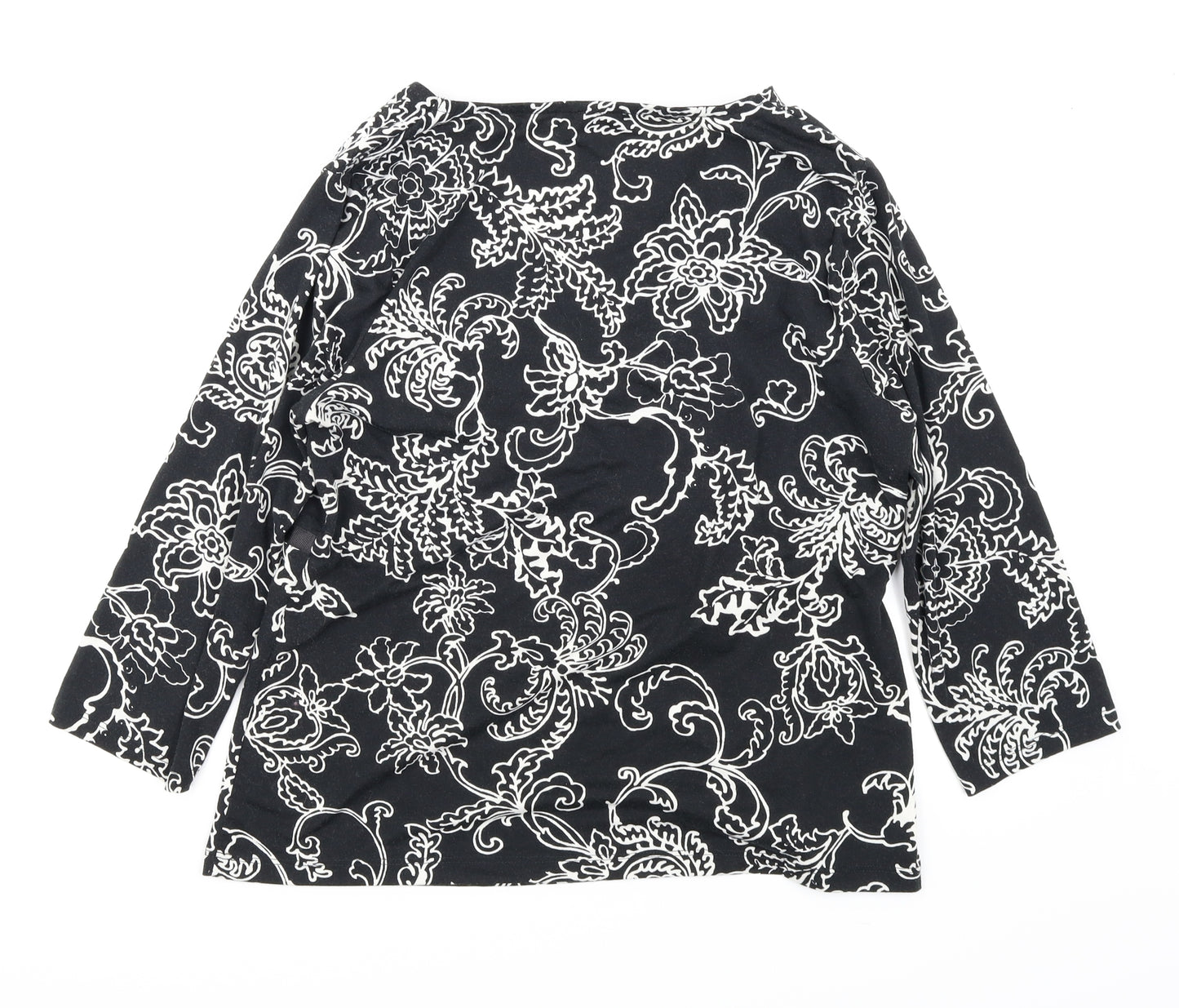 Per Una Womens Black Floral  Basic Blouse Size 16