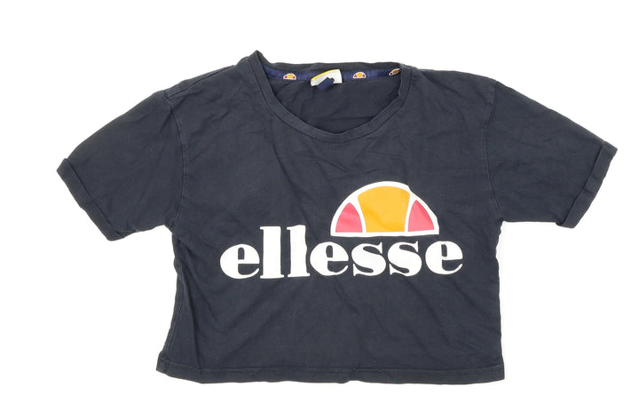 ellesse Womens Black Cropped T-Shirt Size 4