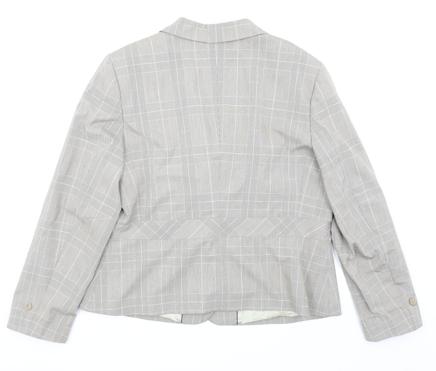 Per Una Womens Beige Plaid  Jacket Blazer Size 18