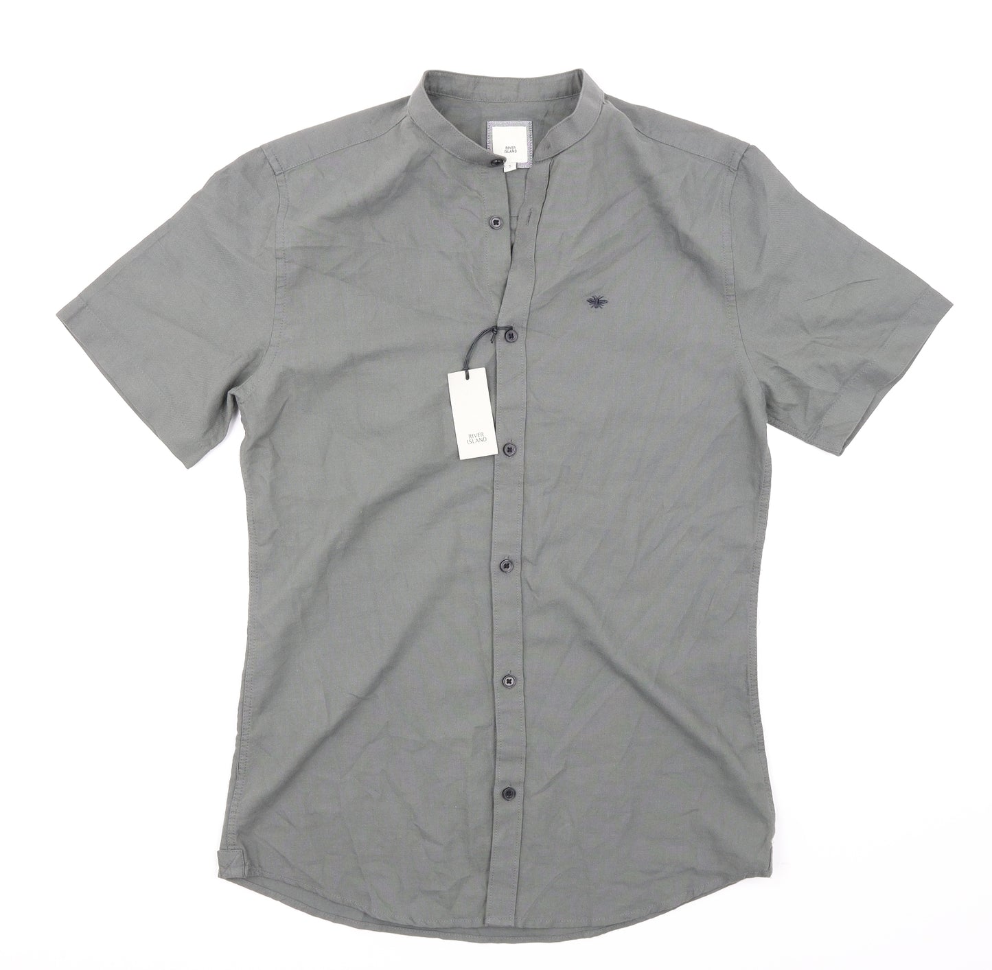River Island Mens Green    Button-Up Size S