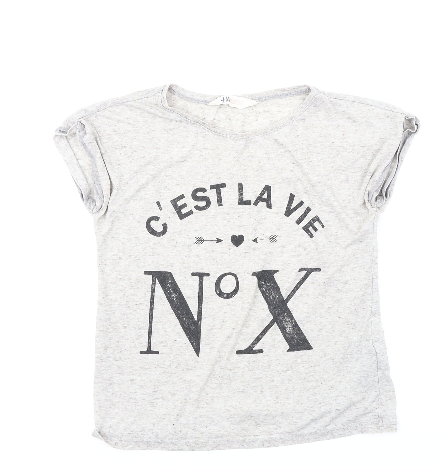 H&M Girls Grey   Basic T-Shirt Size 11-12 Years