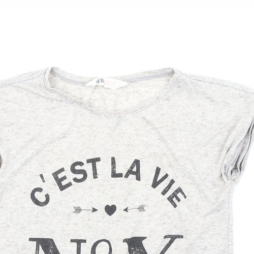 H&M Girls Grey   Basic T-Shirt Size 11-12 Years