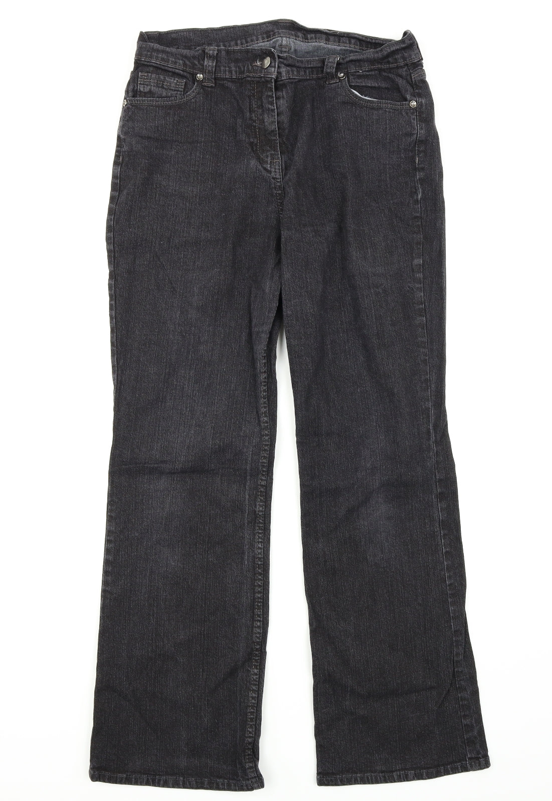 Marks & Spencer Womens Black  Denim Bootcut Jeans Size 14 L29 in