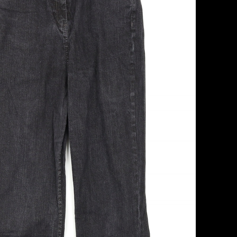Marks & Spencer Womens Black  Denim Bootcut Jeans Size 14 L29 in