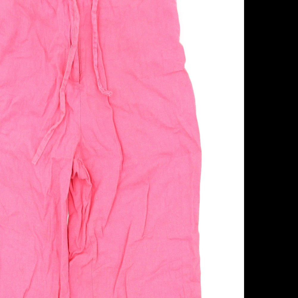Mia Moda Womens Pink   Cargo Trousers Size 14 L25 in