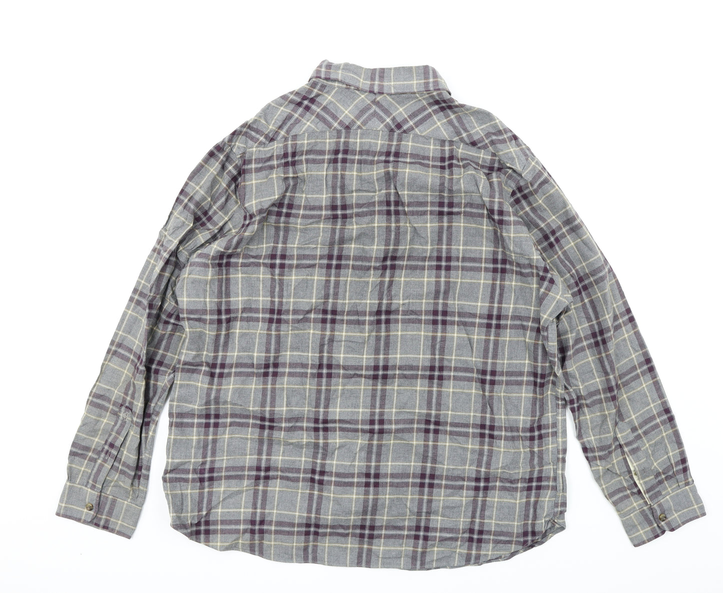 Hammond & Co Mens Grey Plaid   Button-Up Size XL