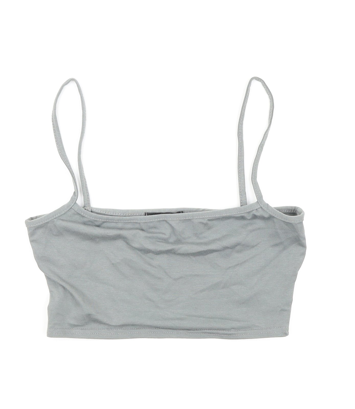 Pretty Little Thing Womens Grey   Camisole T-Shirt Size 8  - Cropped