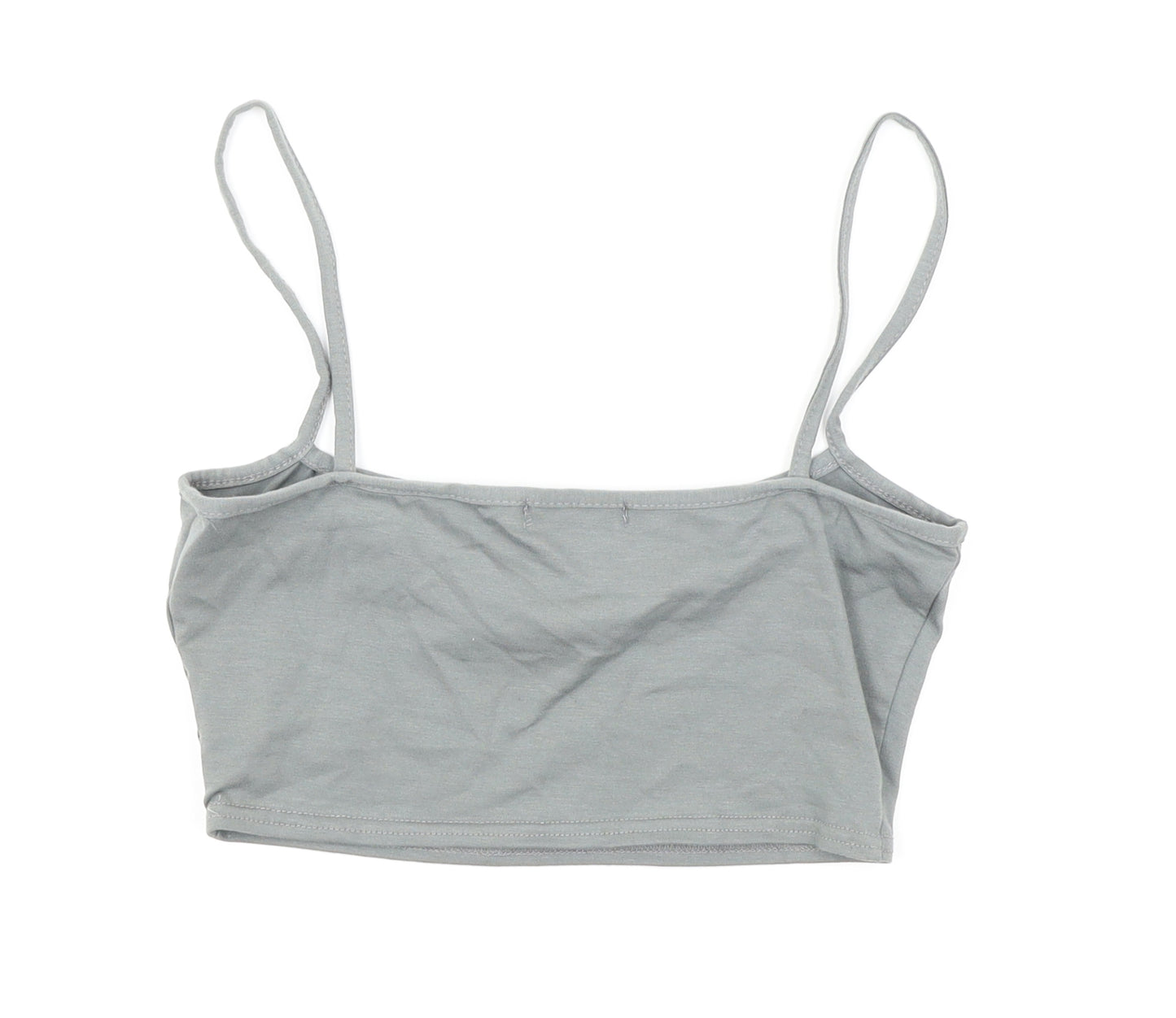 Pretty Little Thing Womens Grey   Camisole T-Shirt Size 8  - Cropped