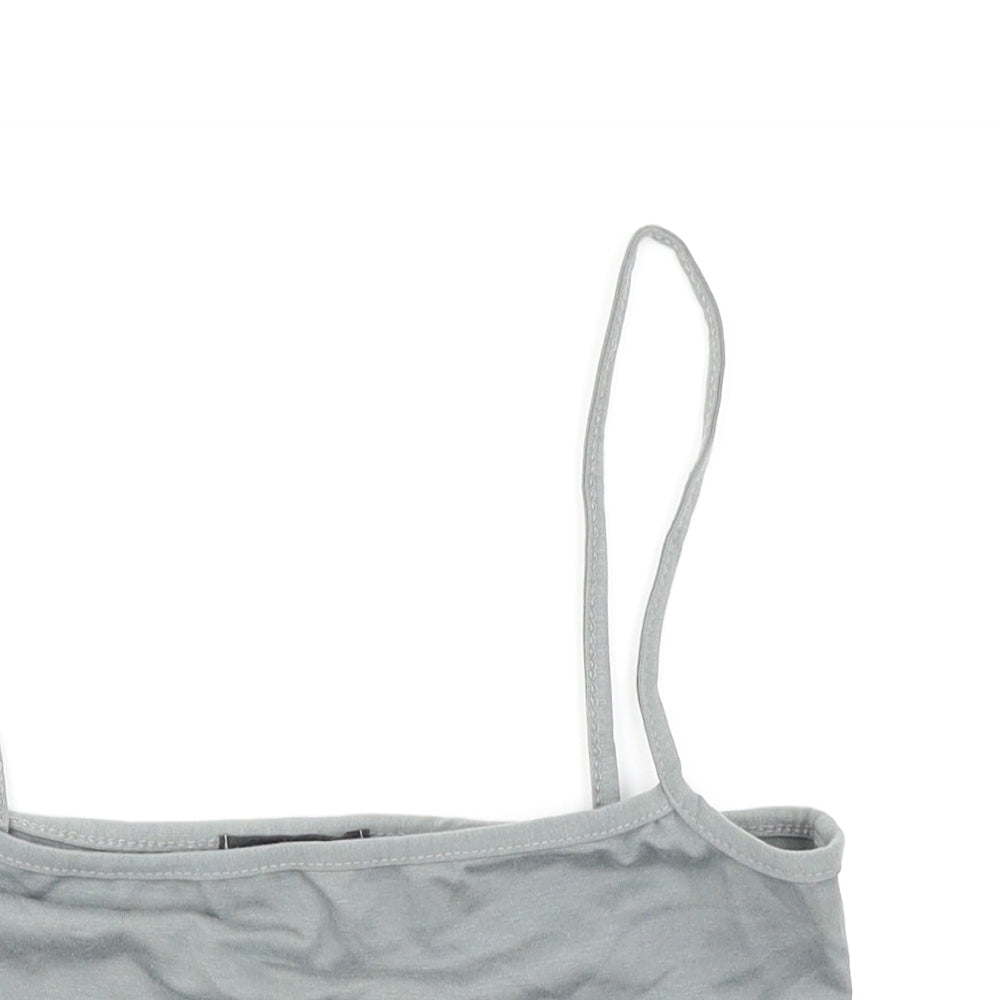 Pretty Little Thing Womens Grey   Camisole T-Shirt Size 8  - Cropped