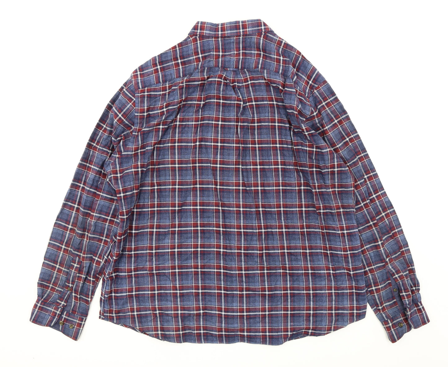 Hammond & Co Mens Blue Plaid   Button-Up Size XL