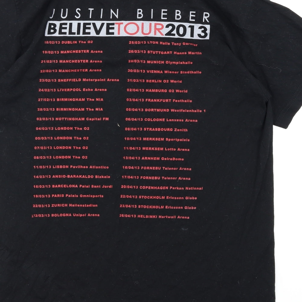 JHK Womens Black   Basic T-Shirt Size M  - Justin Bieber