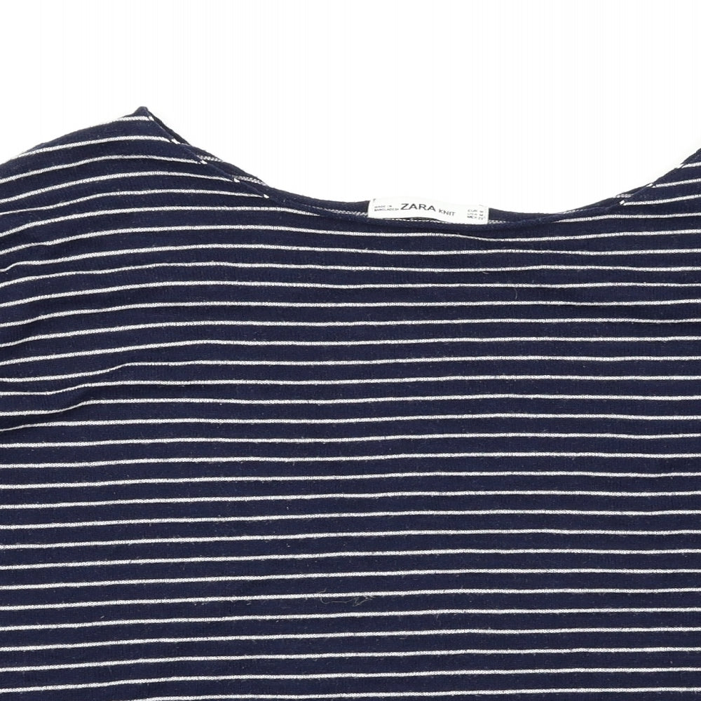 Zara Womens Blue Striped  Pullover Jumper Size M