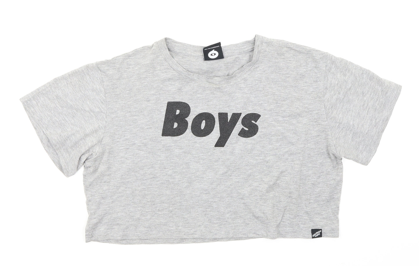 Illustrated People Womens Grey   Cropped T-Shirt Size M