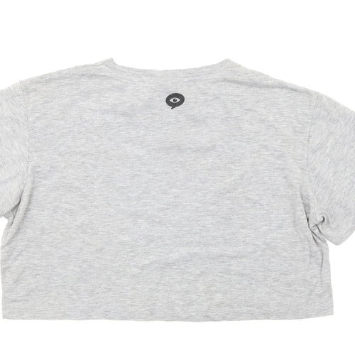 Illustrated People Womens Grey   Cropped T-Shirt Size M