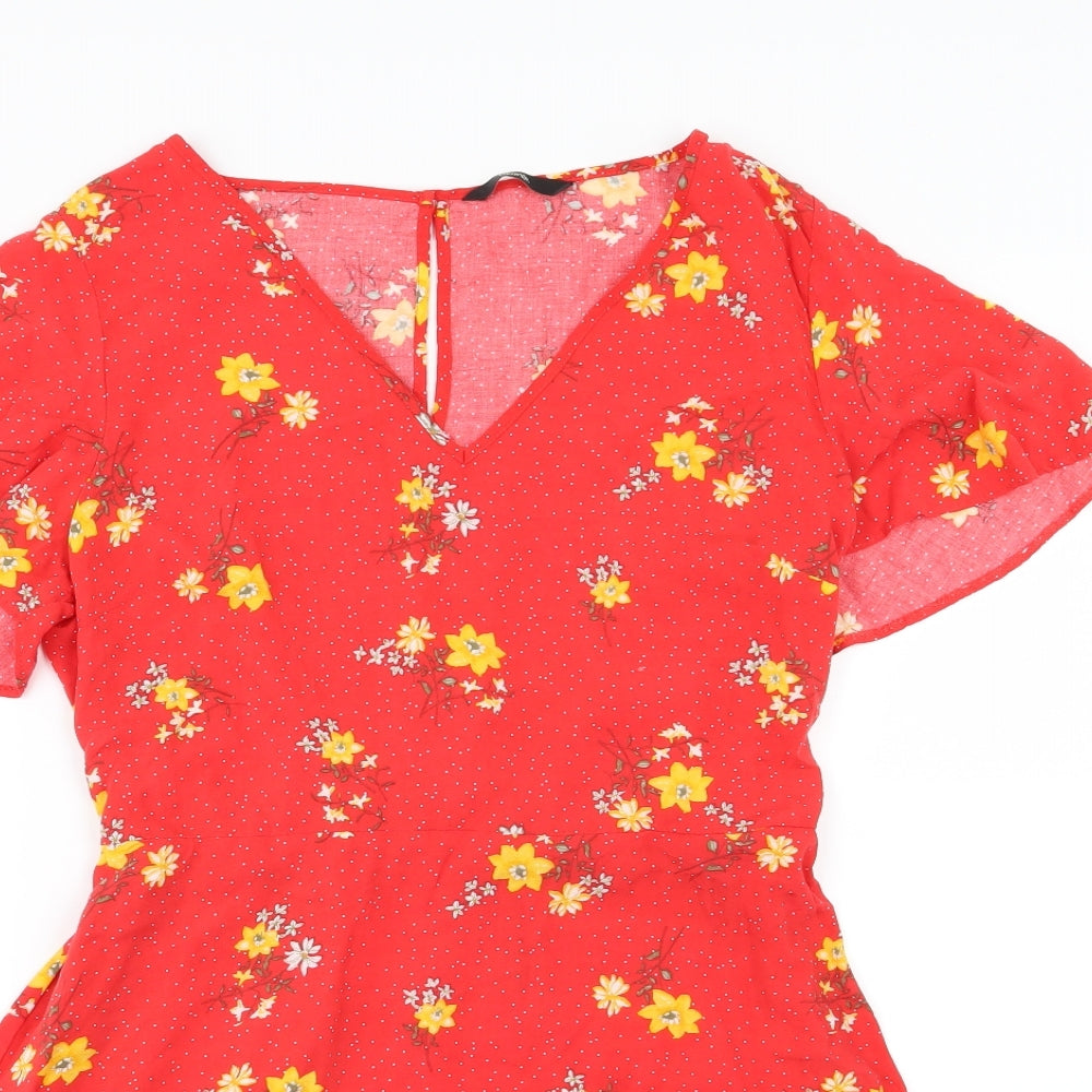 George Womens Red Floral Jersey Skater Dress  Size 14