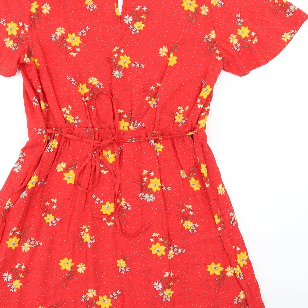 George Womens Red Floral Jersey Skater Dress  Size 14