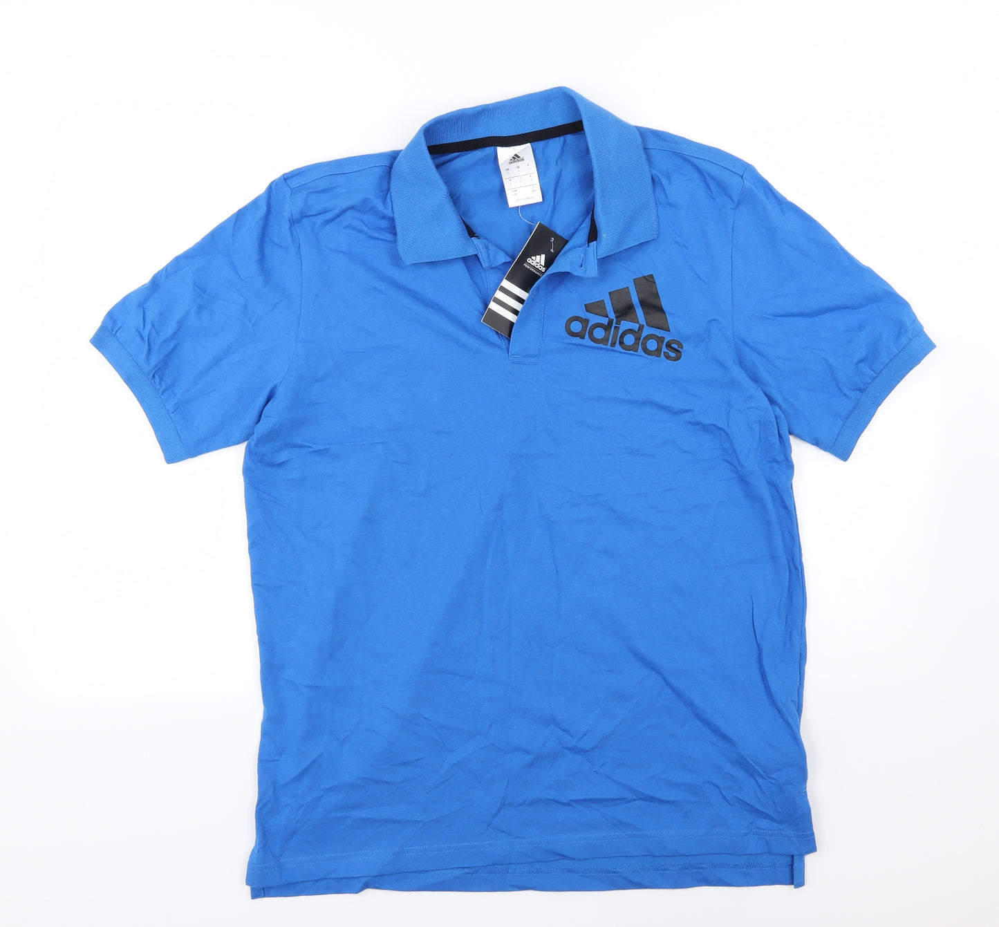 adidas Mens Blue  Jersey  Polo Size L