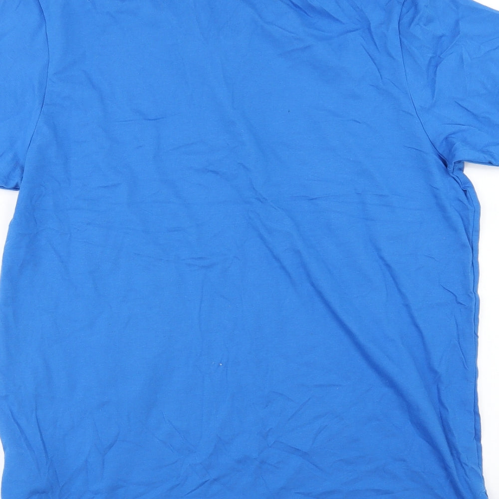 adidas Mens Blue  Jersey  Polo Size L