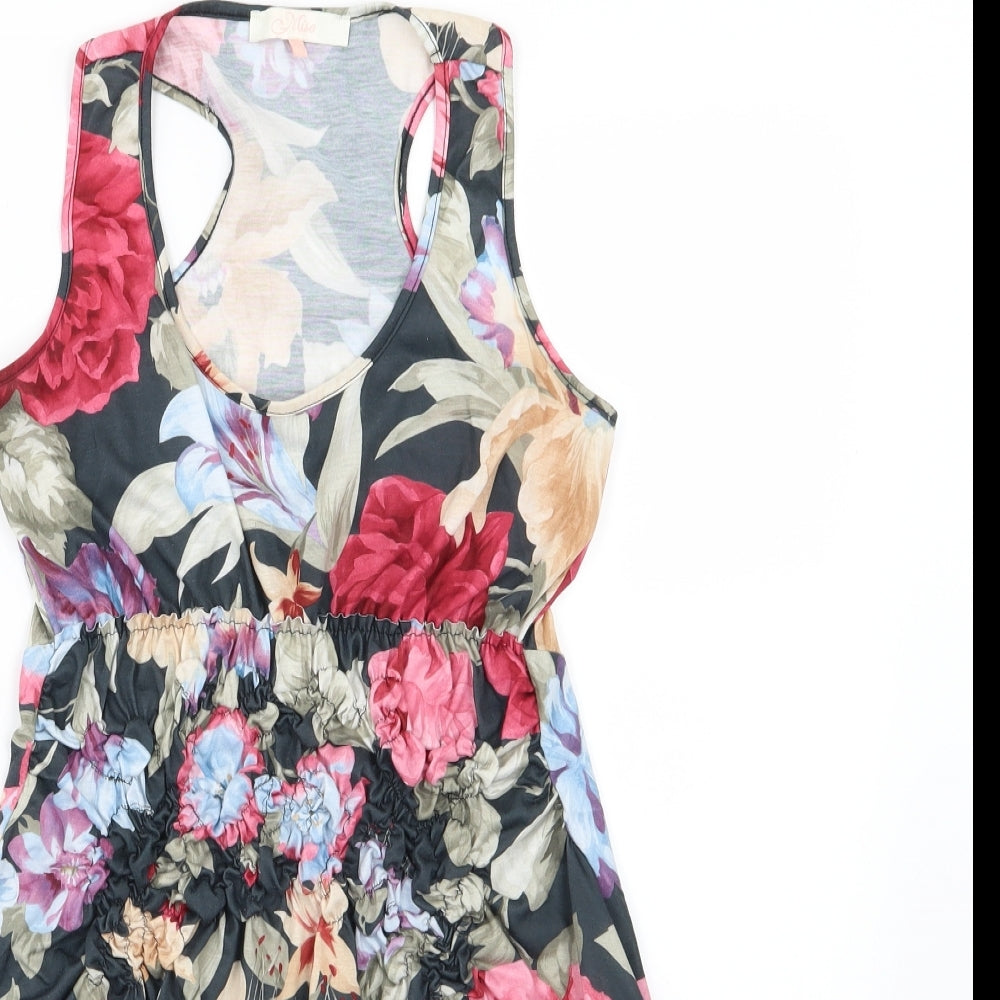 Miso Womens Multicoloured Floral Jersey Basic Blouse Size 10