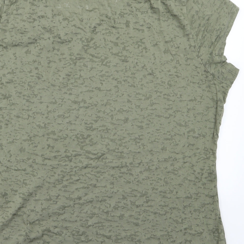 Primark Womens Green Geometric Jersey Basic T-Shirt Size 20