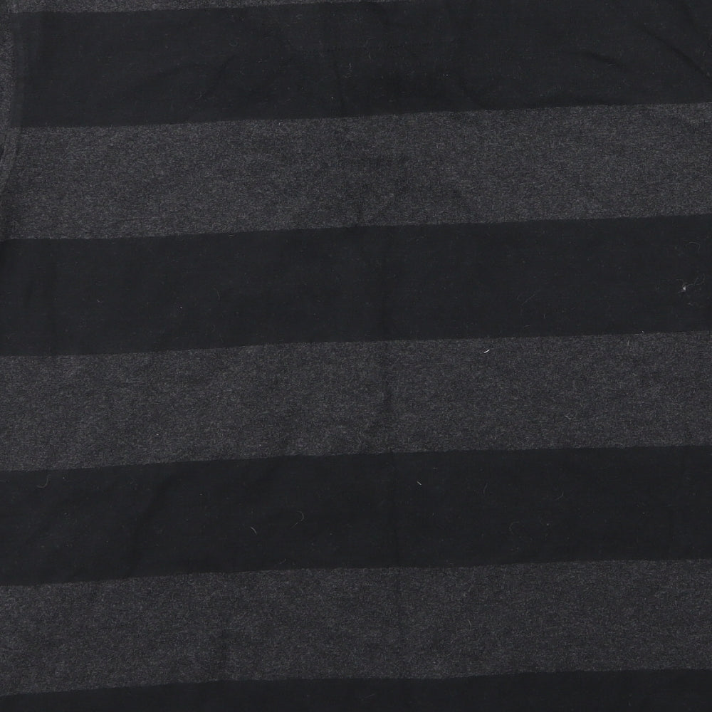 TU Mens Grey Striped Jersey  Polo Size L