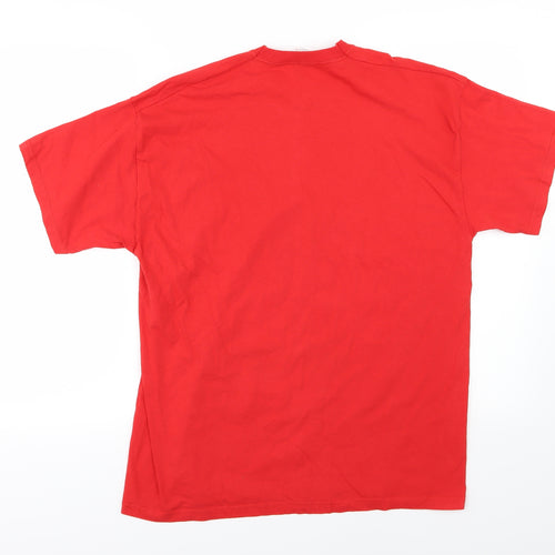 Fruit of the Loom Mens Red  Jersey  T-Shirt Size L  - Santa