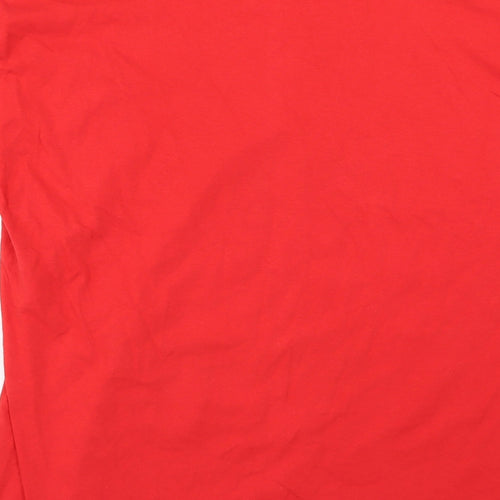 Fruit of the Loom Mens Red  Jersey  T-Shirt Size L  - Santa