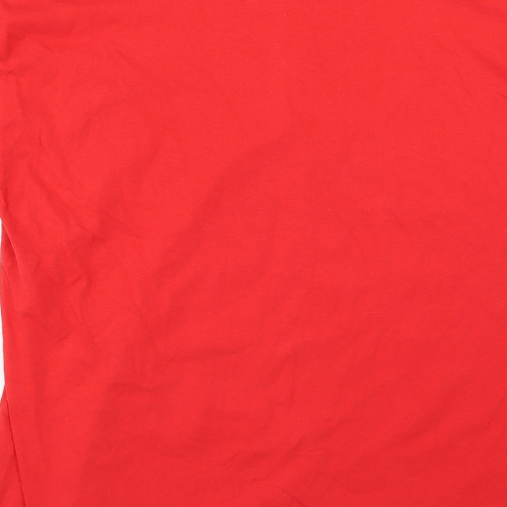 Fruit of the Loom Mens Red  Jersey  T-Shirt Size L  - Santa