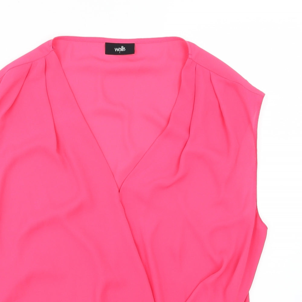 Wallis Womens Pink  Chiffon Basic Blouse Size L
