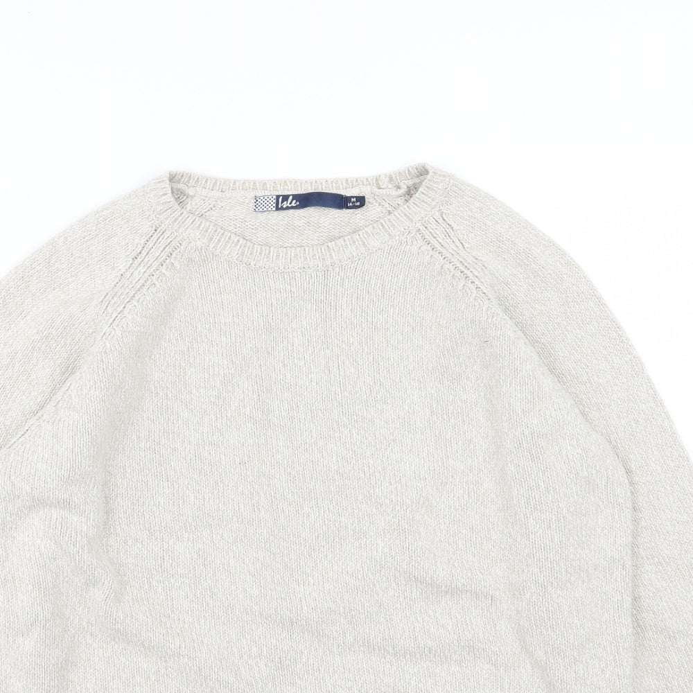 EWM Womens Beige  Knit Pullover Jumper Size M