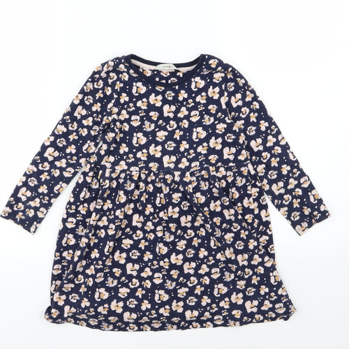 George Girls Blue Floral Jersey T-Shirt Dress  Size 3-4 Years