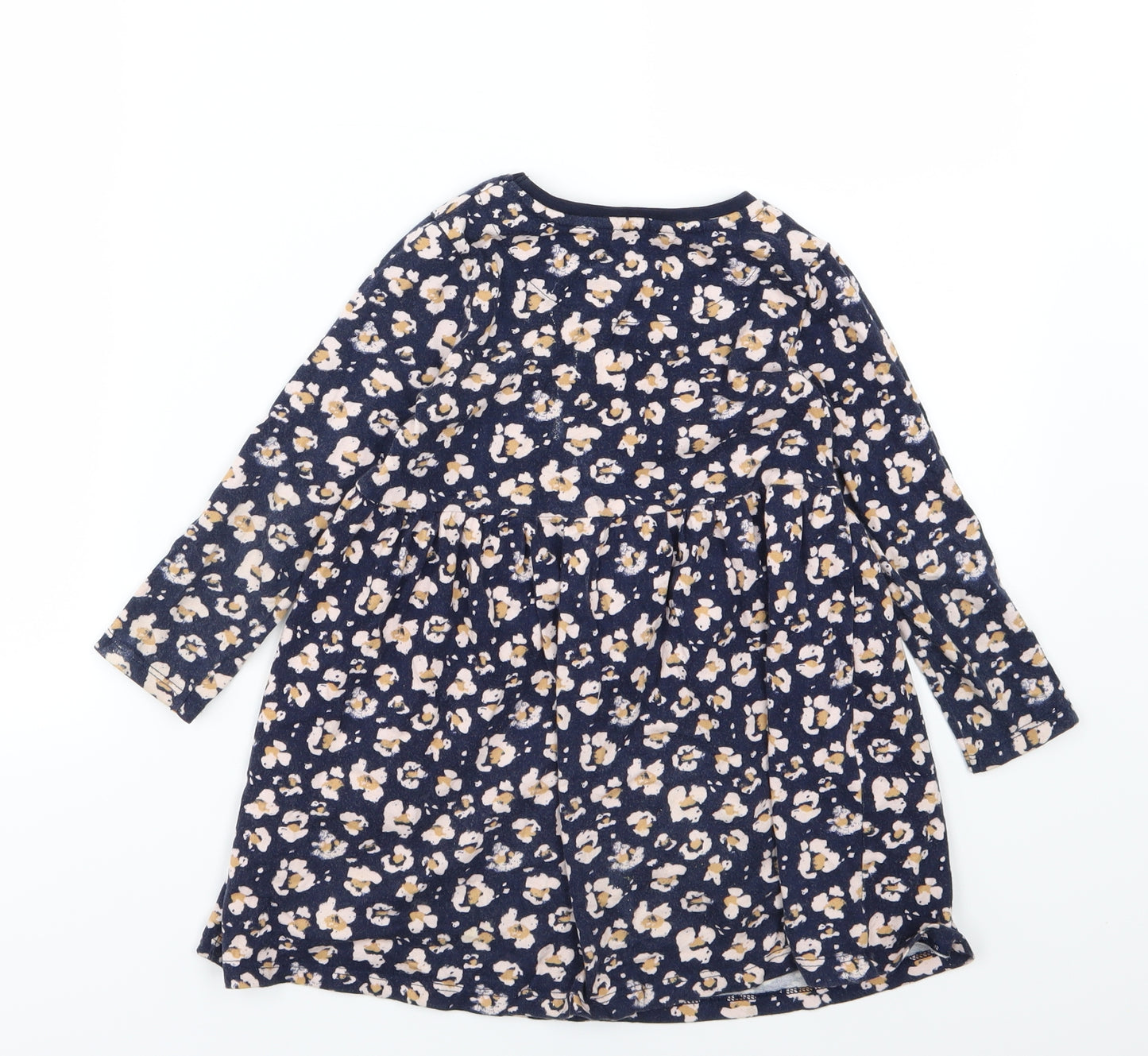 George Girls Blue Floral Jersey T-Shirt Dress  Size 3-4 Years