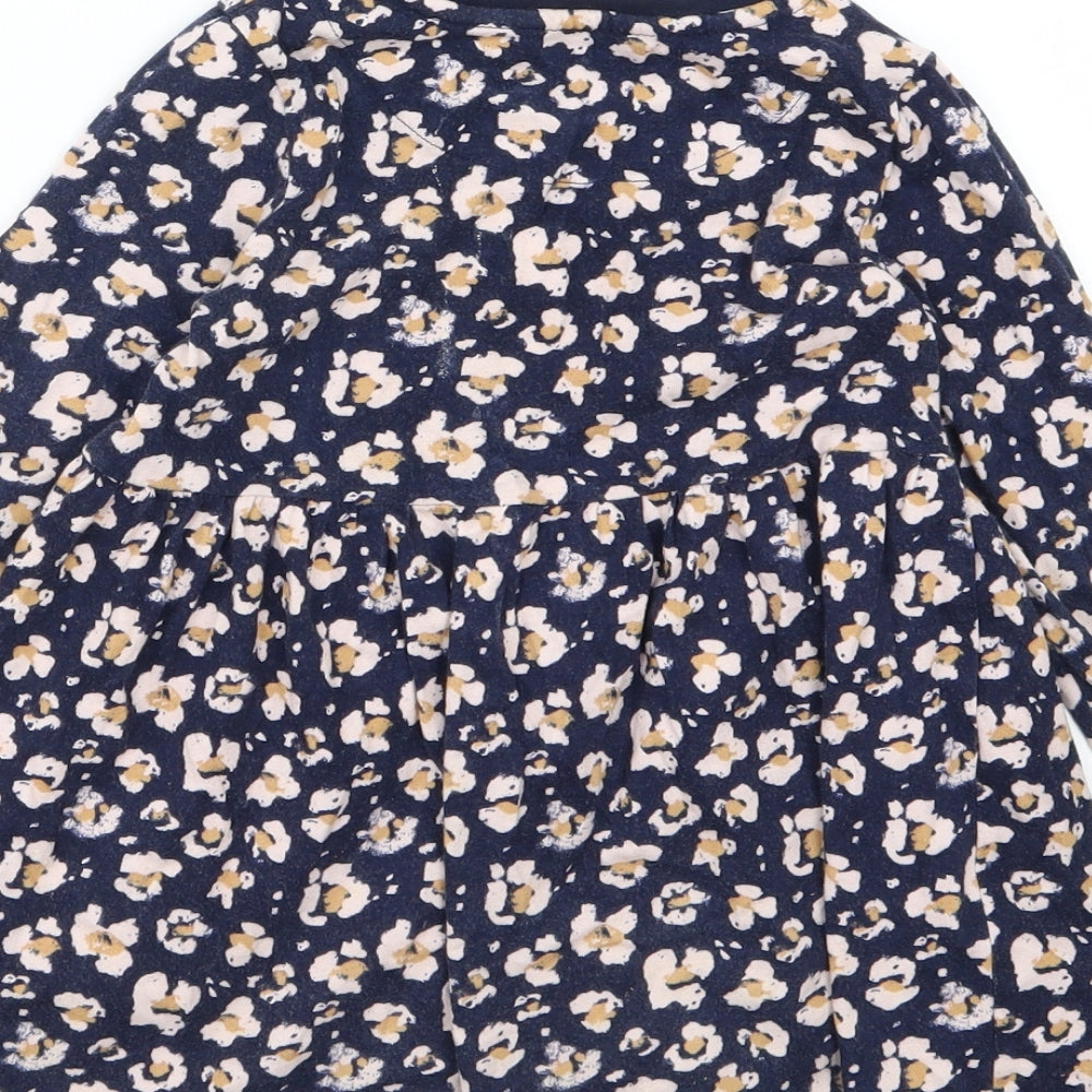 George Girls Blue Floral Jersey T-Shirt Dress  Size 3-4 Years