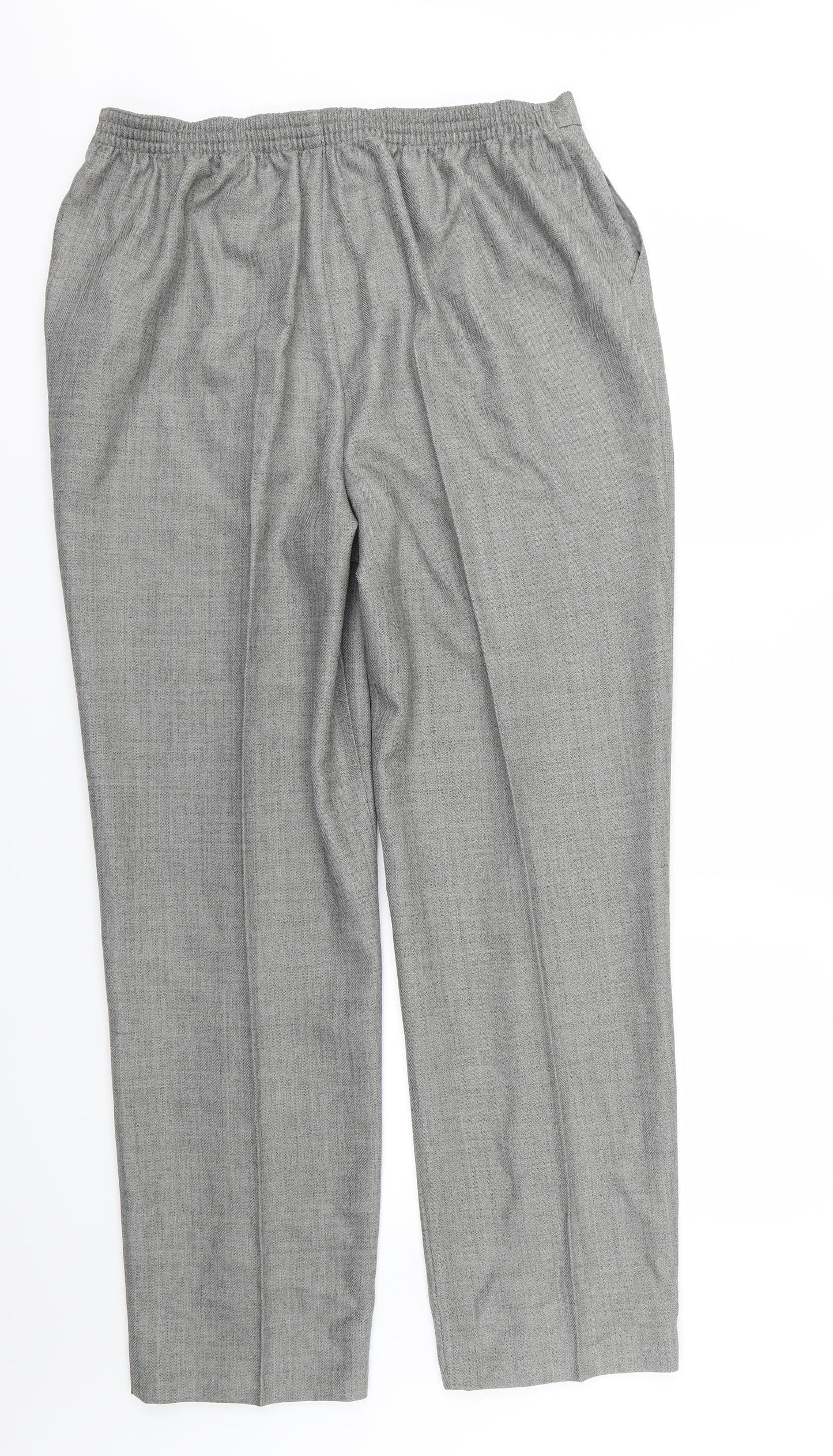 Marks and Spencer Womens Grey  Rayon Trousers  Size 18 L31 in - Long Leg