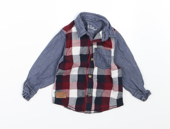 Primark Boys Multicoloured Check Woven Basic Button-Up Size 9-12 Months