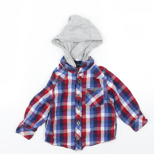 Matalan Boys Multicoloured Check Woven Basic Button-Up Size 9-12 Months