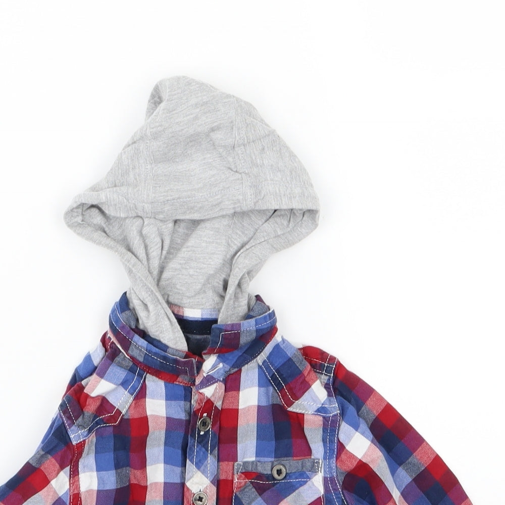 Matalan Boys Multicoloured Check Woven Basic Button-Up Size 9-12 Months