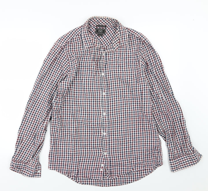 F&F Mens Multicoloured Striped Jersey Button-Up Size M