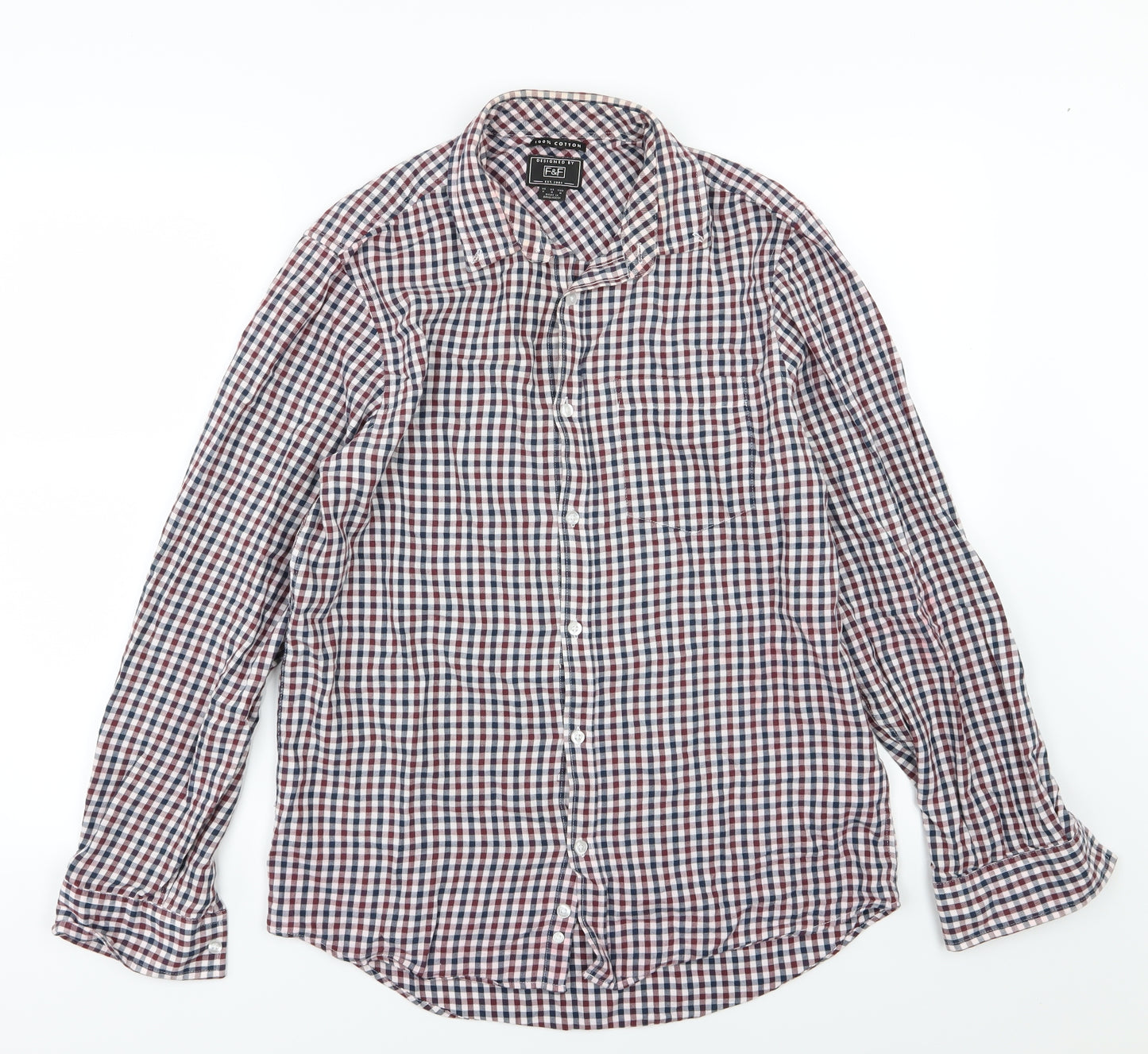 F&F Mens Multicoloured Striped Jersey  Button-Up Size M