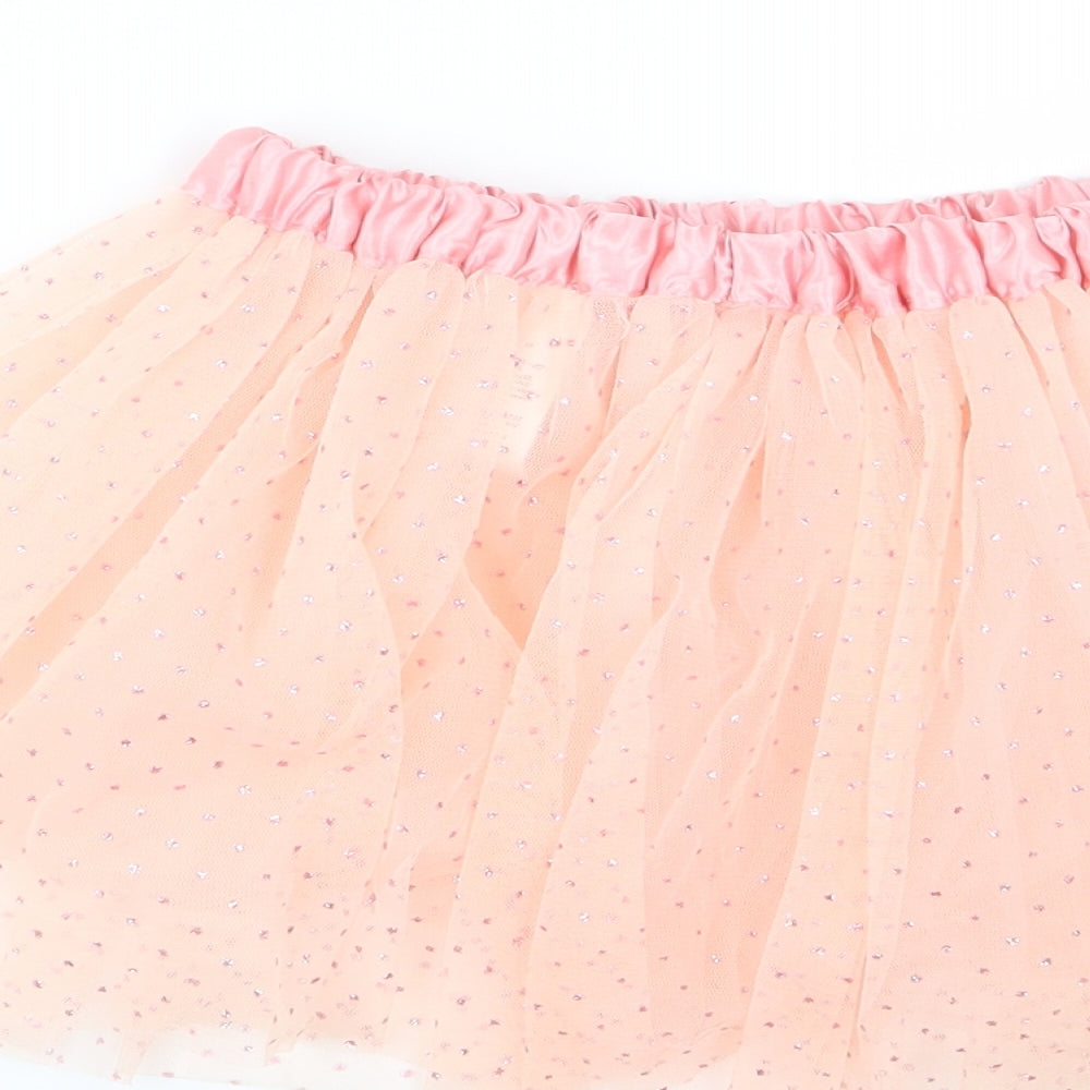 Primark Girls Pink Polka Dot Mesh Tutu Skirt One Size