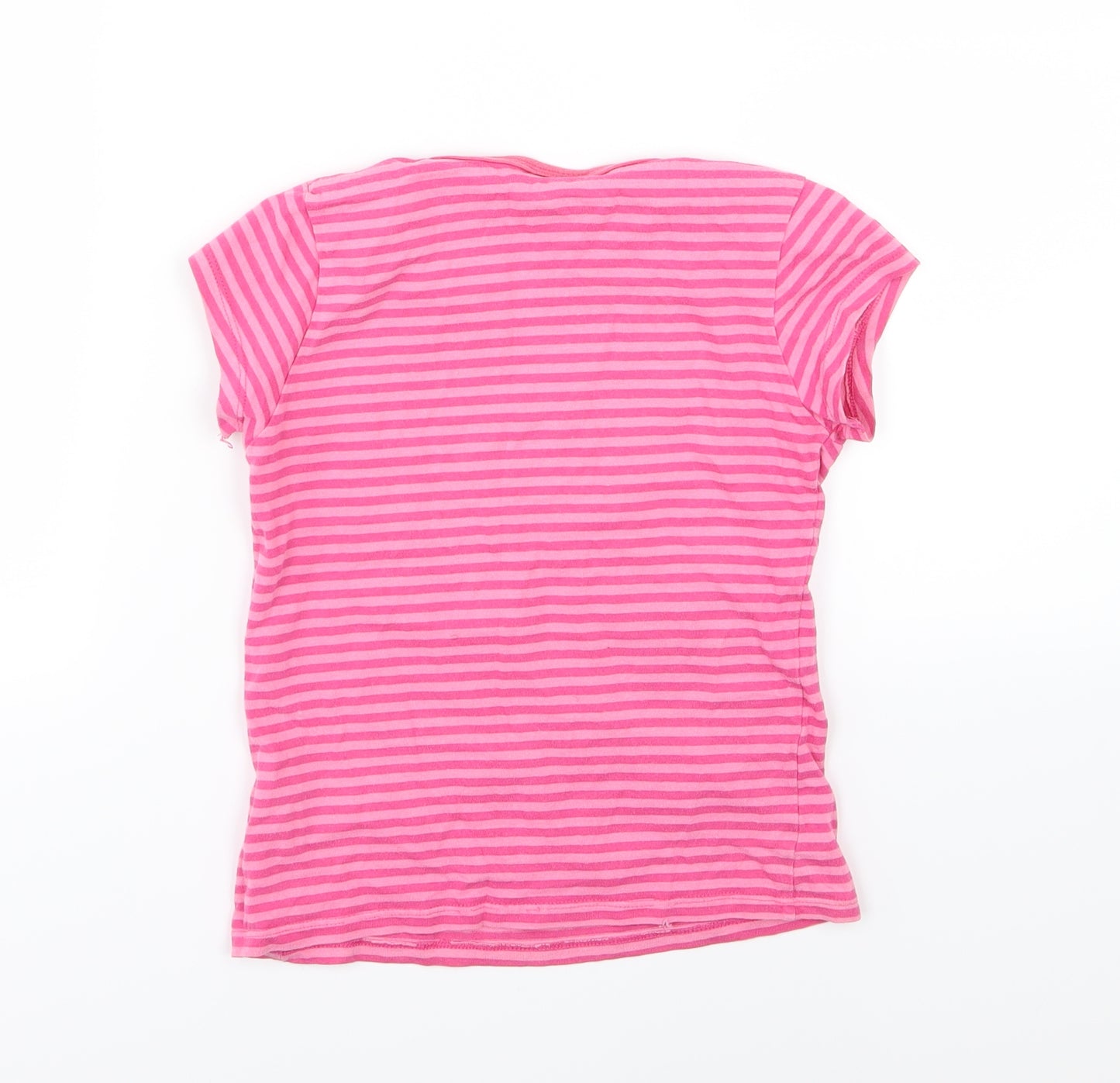 Cherokee Girls Pink Striped Jersey Basic T-Shirt Size 7-8 Years  - Music