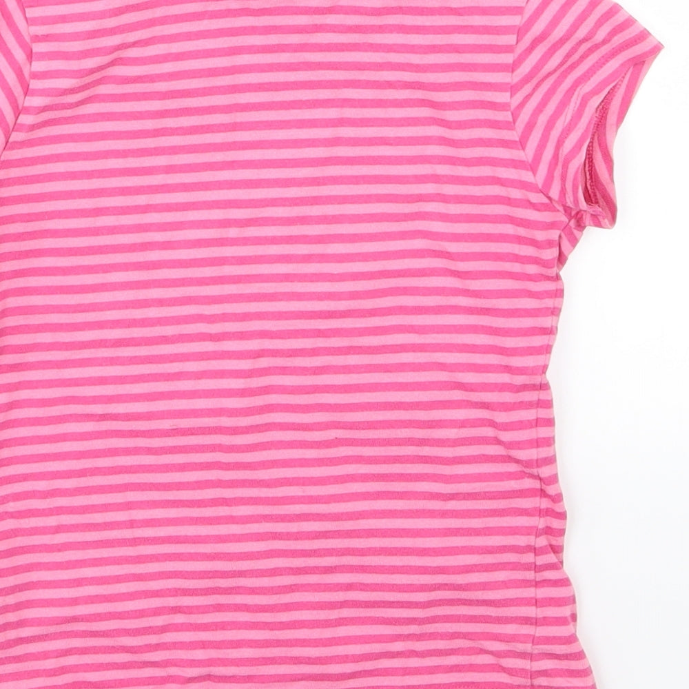 Cherokee Girls Pink Striped Jersey Basic T-Shirt Size 7-8 Years  - Music