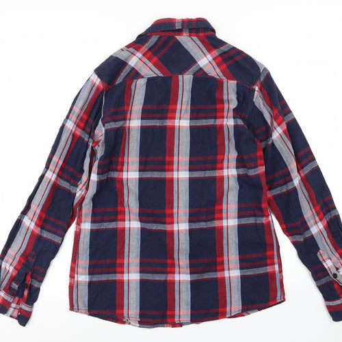 Hamnett Mens Multicoloured Check Woven  Button-Up Size L